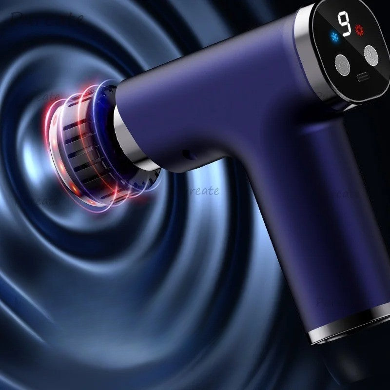 Pistolet massage bleu écran DEL