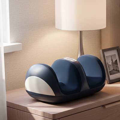 Appareil massage des pieds déposé sur bureau