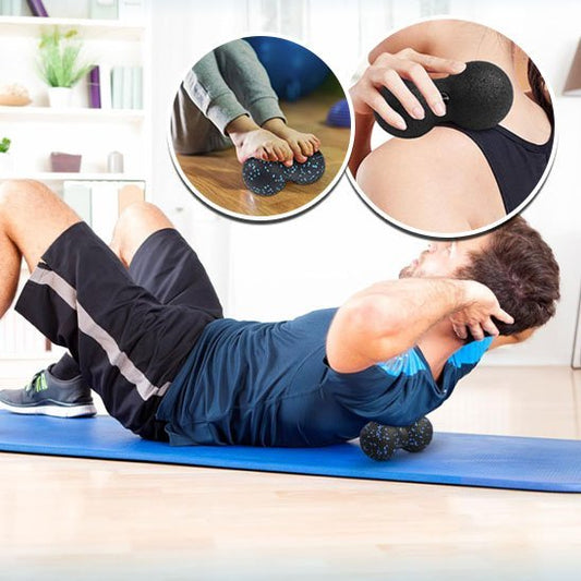 Boule de massage double dans le dos et sous les pieds