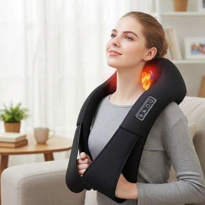 Masseur cervical femme assise droite