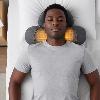 Masseur cervical homme de couleur noir couché