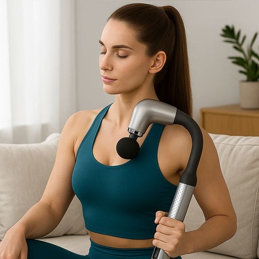 Pistolet de massage sur poitrine assise