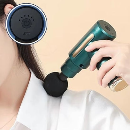 Pistolet de massage vert dans cou avec pastille