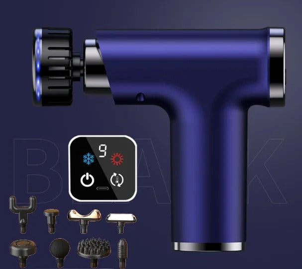 pistolet massage bleu avec écran