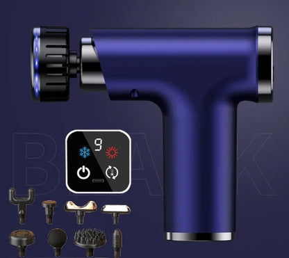 pistolet massage bleu avec écran
