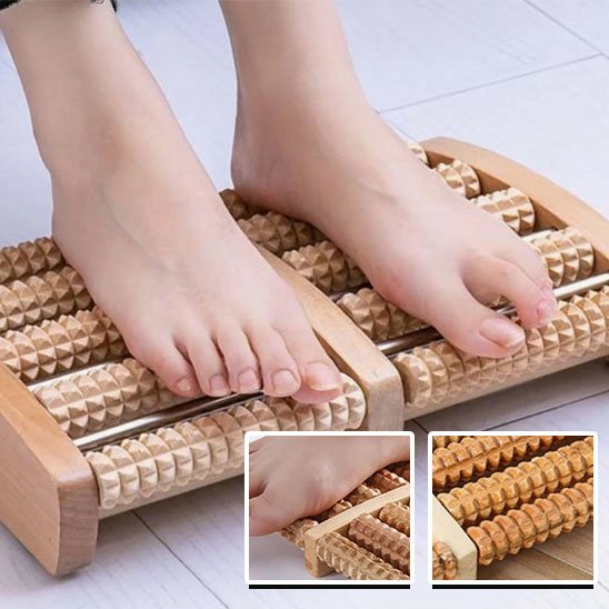 Rouleau de massage en bois à 2 section massage pied