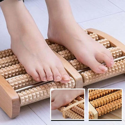 Rouleau de massage en bois à 2 section massage pied