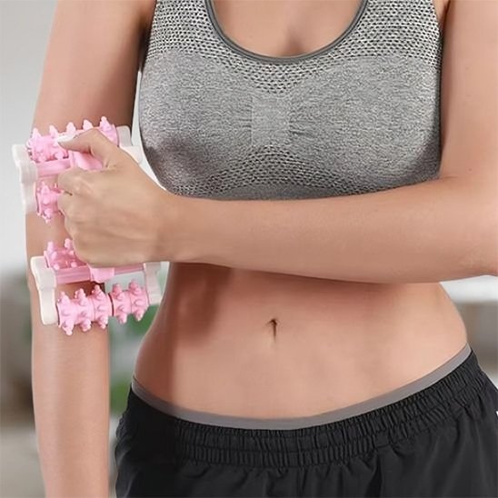 Rouleau de massage rose bras