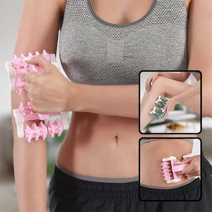 Rouleau de massage rose sur bras