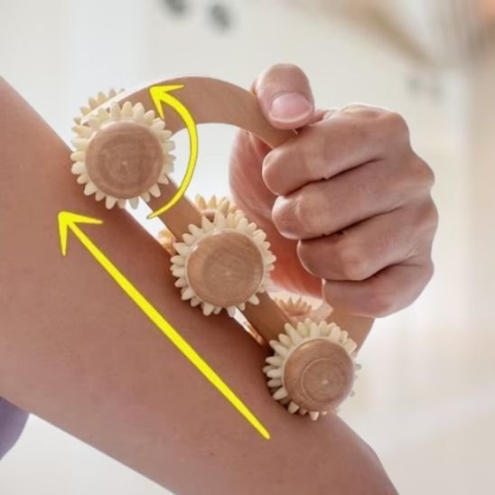 rouleau de massage sur bras